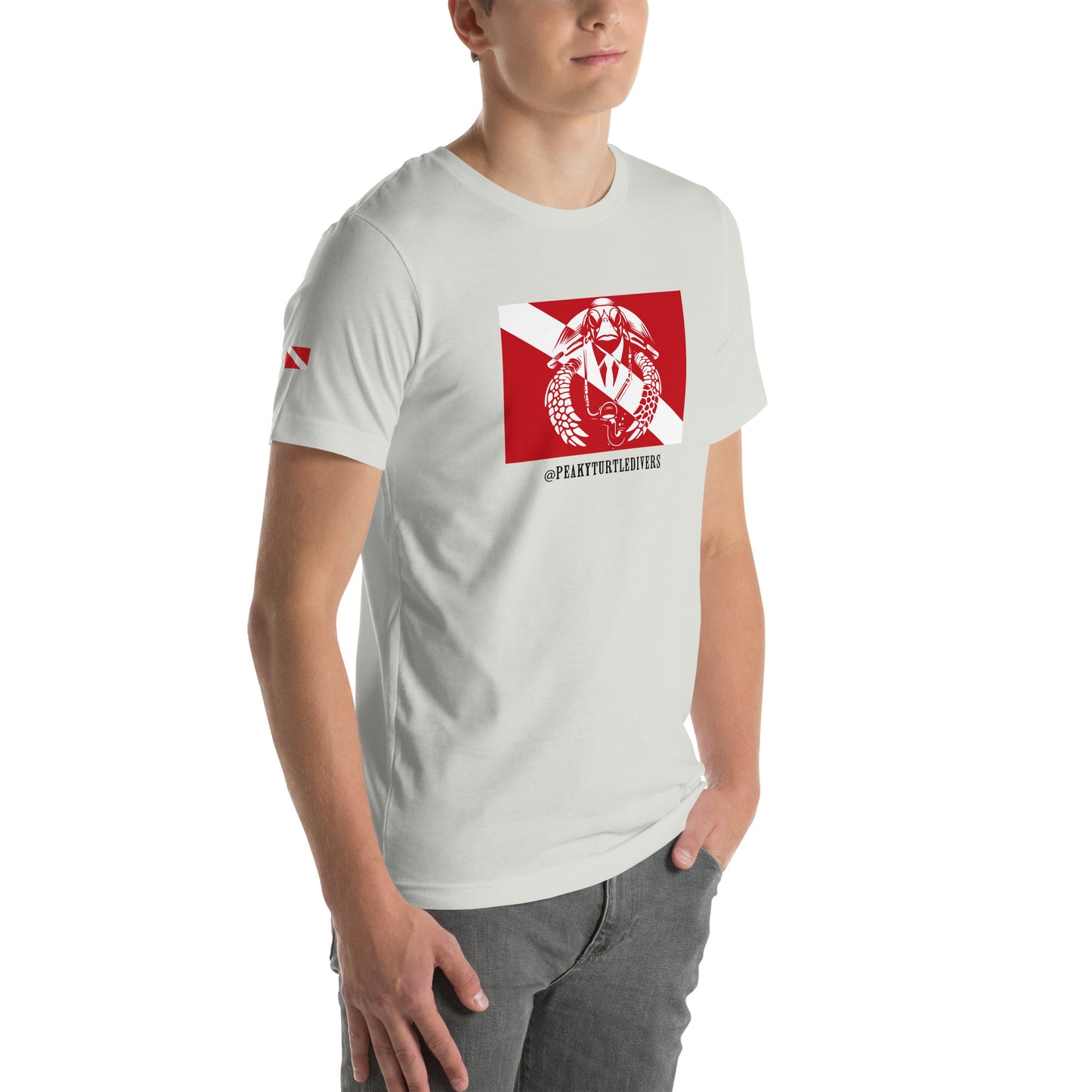 Camiseta de manga corta unisex bandera roja y botellas